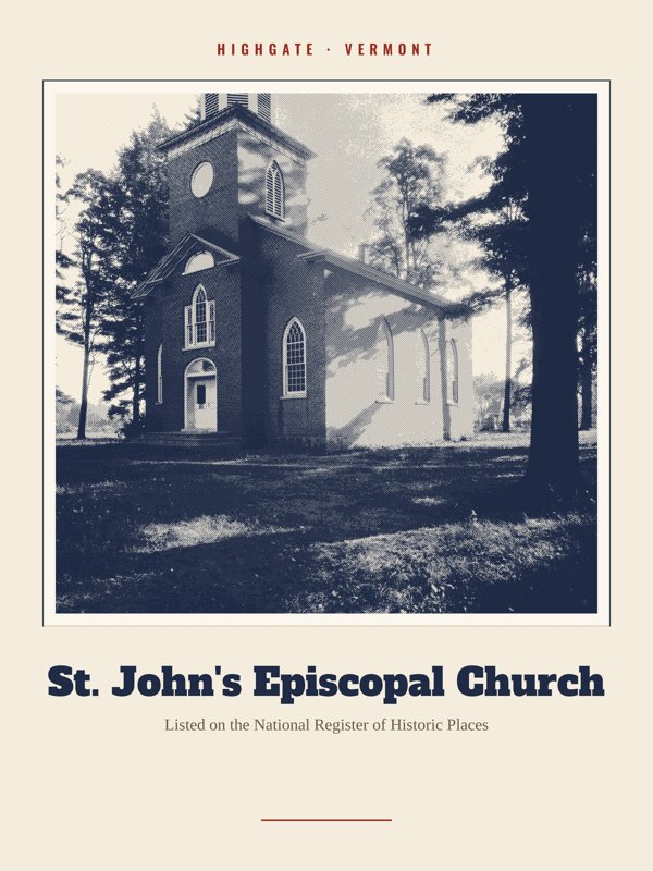 Highgate St. John's Episcopal Church Landmark Print artwork detail