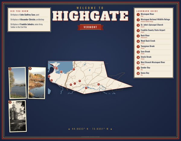 Highgate Map Placemat artwork detail