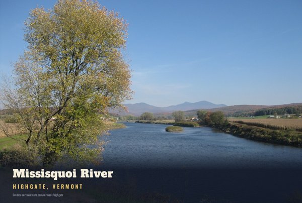 Highgate Missisquoi River Postcard artwork detail