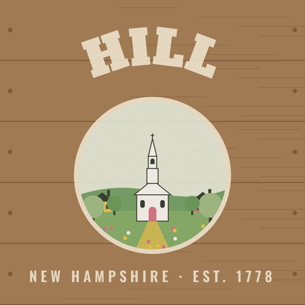 Hill Hometown Wood Sign artwork detail