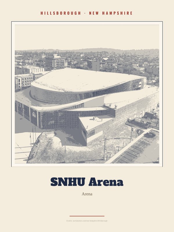 Hillsborough SNHU Arena Landmark Print artwork detail