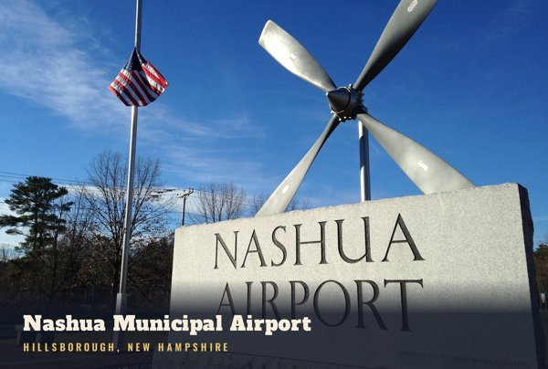 Hillsborough Nashua Municipal Airport Postcard artwork detail