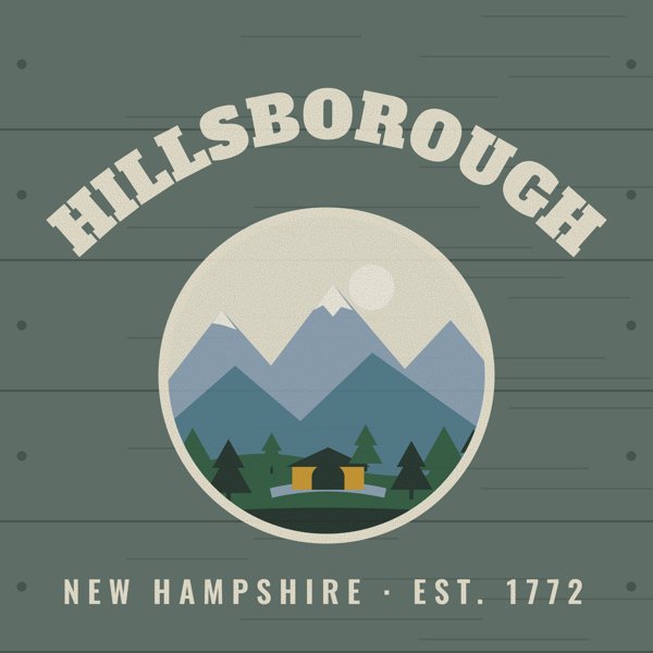 Hillsborough Hometown Wood Sign artwork detail