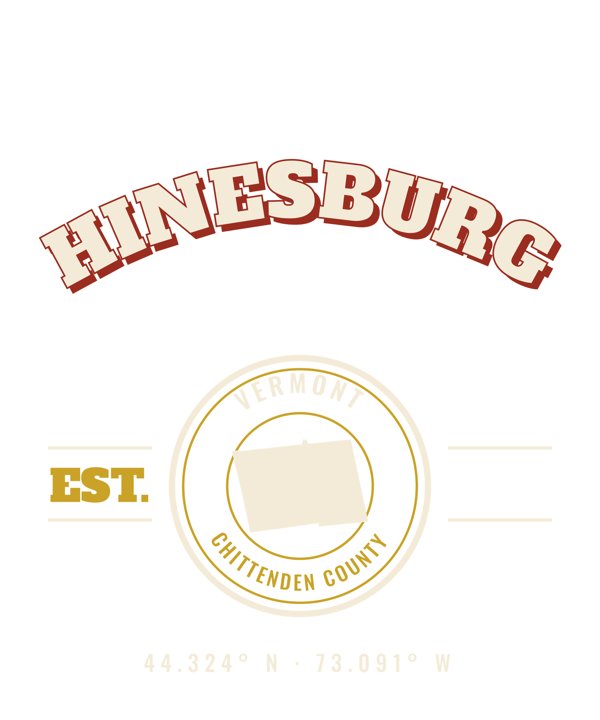 Hinesburg Est. Tee artwork detail