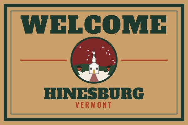 Hinesburg Welcome Doormat artwork detail