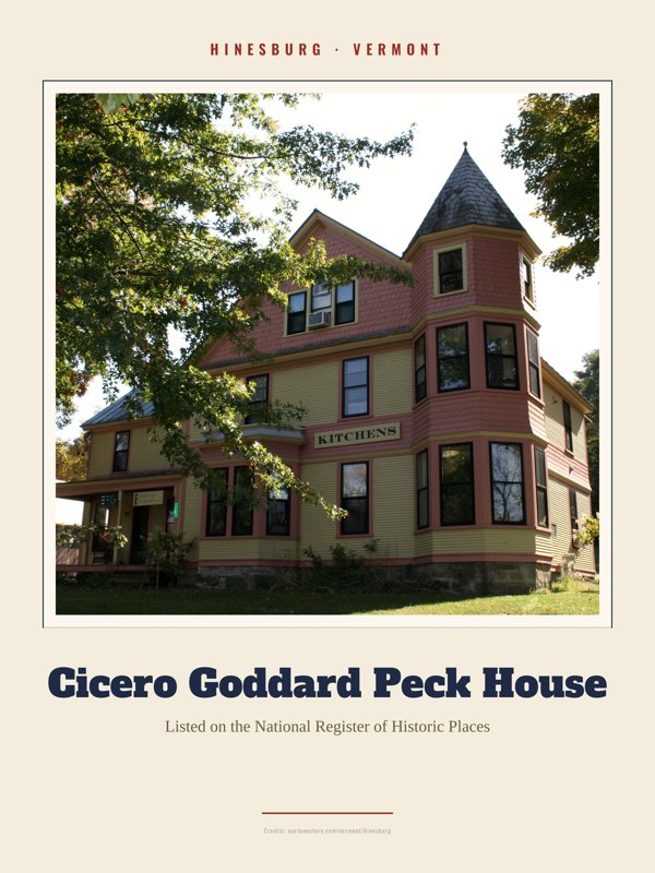 Hinesburg Cicero Goddard Peck House Landmark Print artwork detail