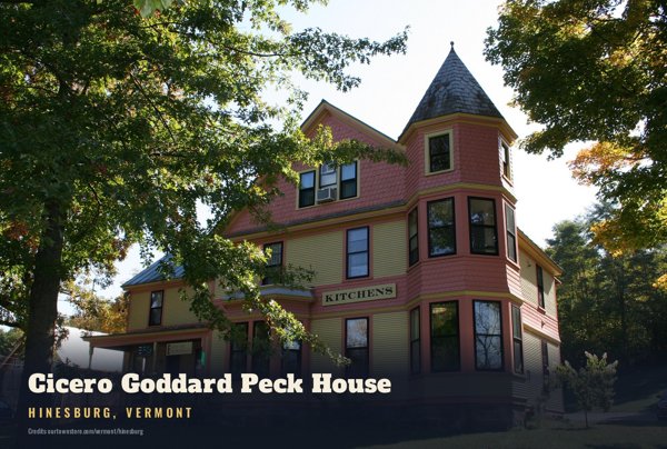 Hinesburg Cicero Goddard Peck House Postcard artwork detail