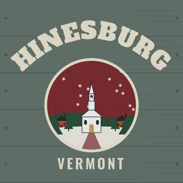 Hinesburg Hometown Wood Sign artwork detail