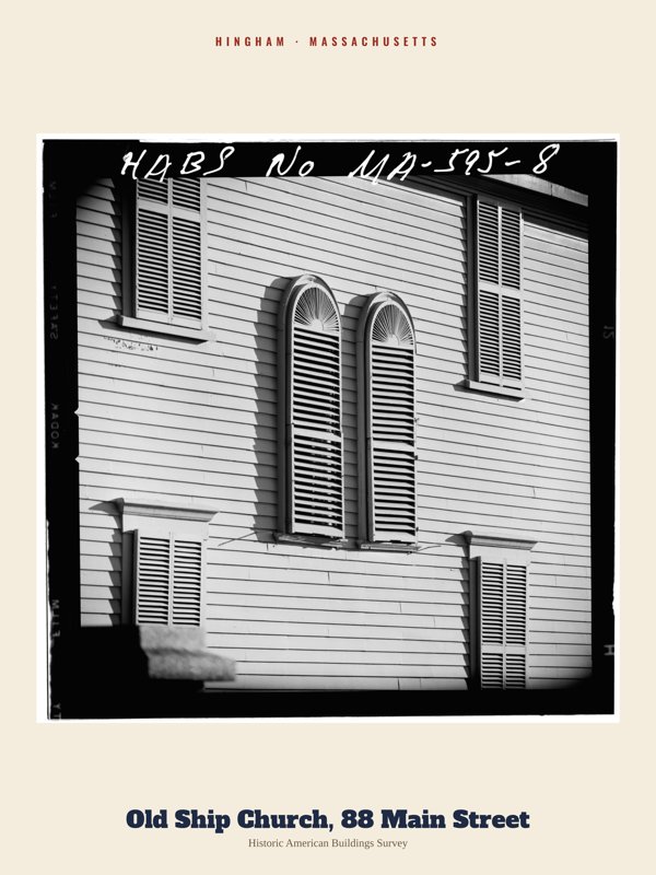 Hingham Old Ship Church, 88 Main Street Archive Print artwork detail