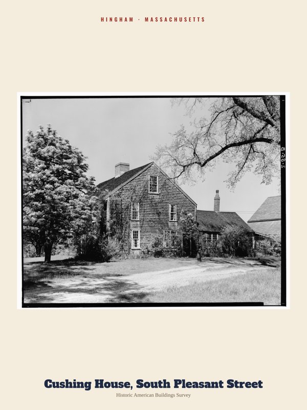 Hingham Cushing House, South Pleasant Street Archive Print artwork detail