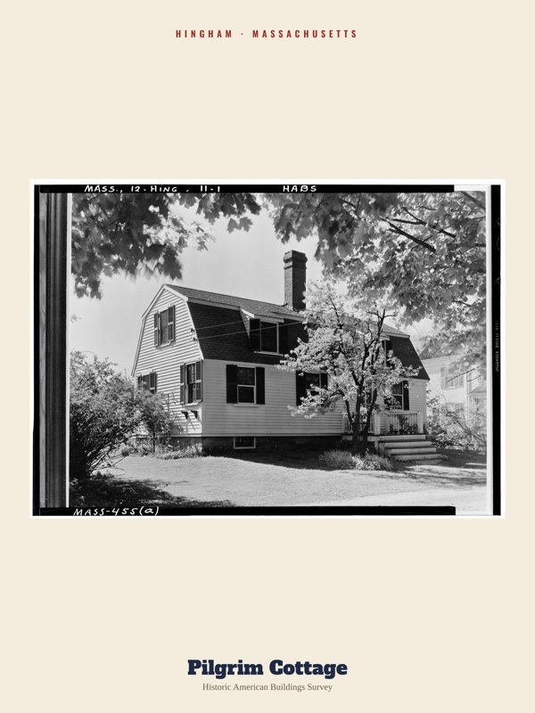 Hingham Pilgrim Cottage Archive Print artwork detail