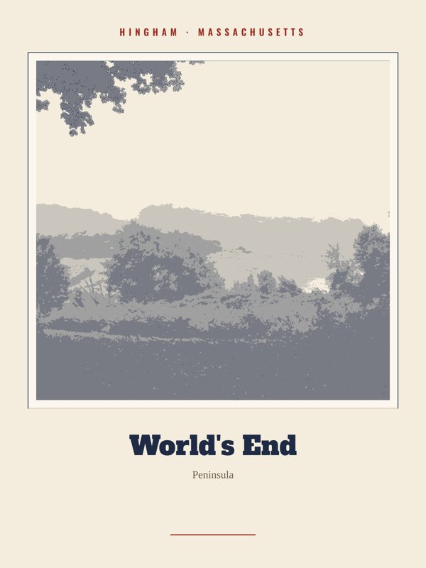 Hingham World's End Landmark Print artwork detail