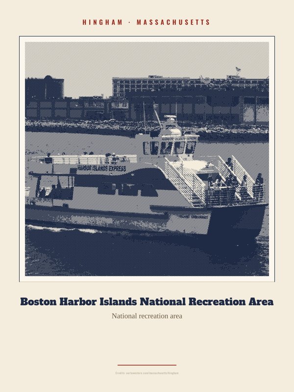 Hingham Boston Harbor Islands National Recreation Area Landmark Print artwork detail