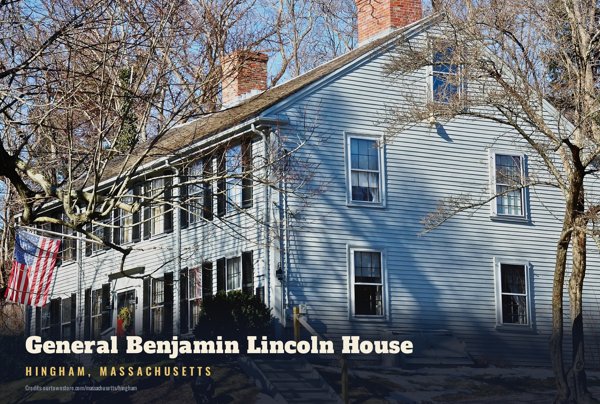 Hingham General Benjamin Lincoln House Postcard artwork detail
