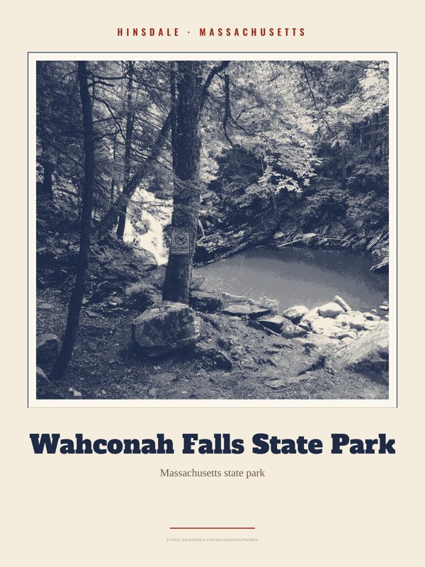 Hinsdale Wahconah Falls State Park Landmark Print artwork detail
