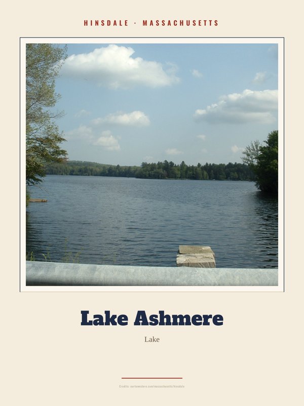 Hinsdale Lake Ashmere Landmark Print artwork detail