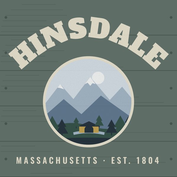 Hinsdale Hometown Wood Sign artwork detail