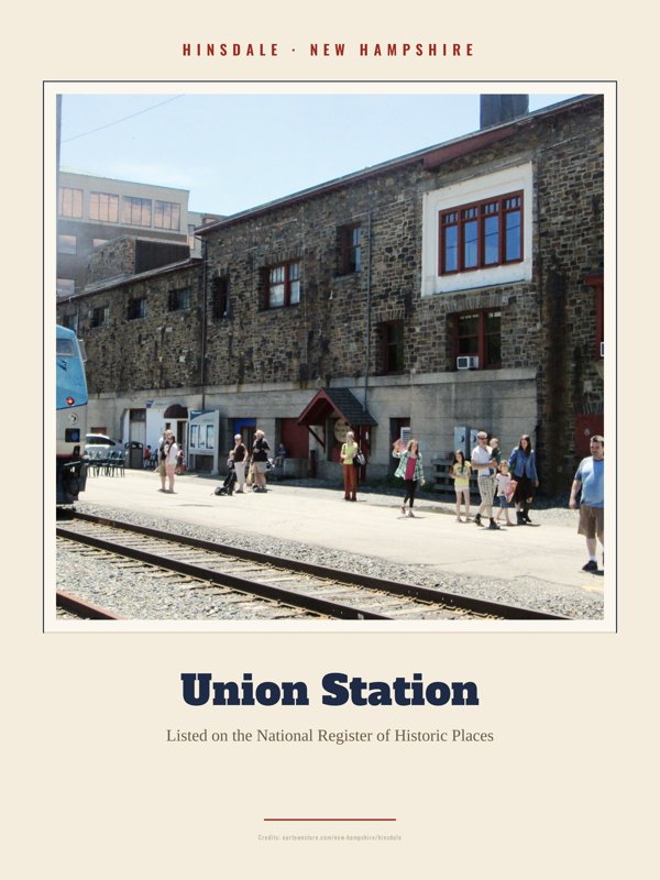 Hinsdale Union Station Landmark Print artwork detail