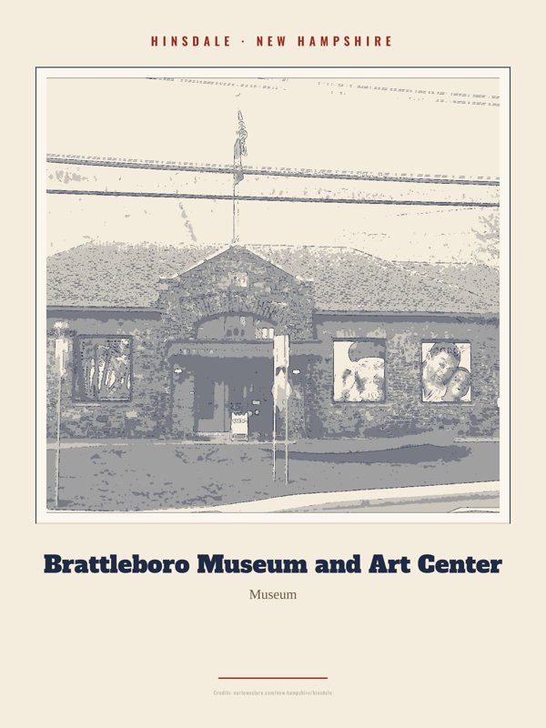 Hinsdale Brattleboro Museum and Art Center Landmark Print artwork detail