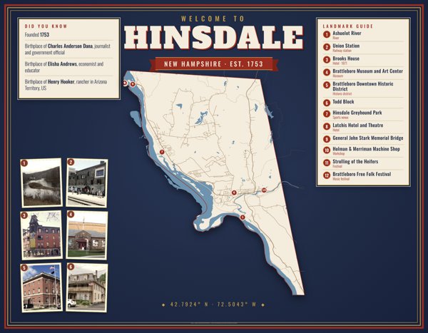 Hinsdale Map Placemat artwork detail