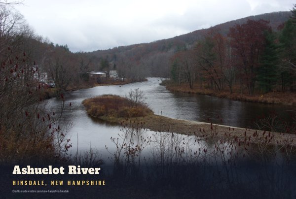 Hinsdale Ashuelot River Postcard artwork detail