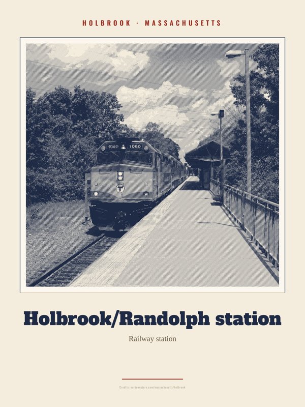 Holbrook Holbrook/Randolph station Landmark Print artwork detail