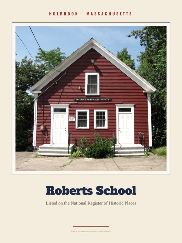 Holbrook Roberts School Landmark Print artwork detail