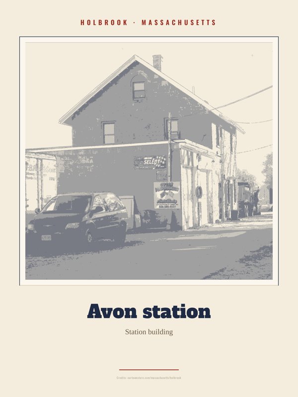 Holbrook Avon station Landmark Print artwork detail