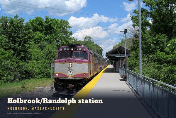 Holbrook Holbrook/Randolph station Postcard artwork detail