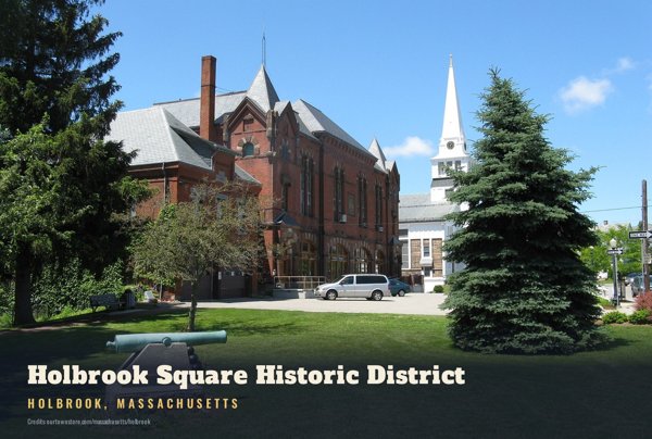 Holbrook Holbrook Square Historic District Postcard artwork detail