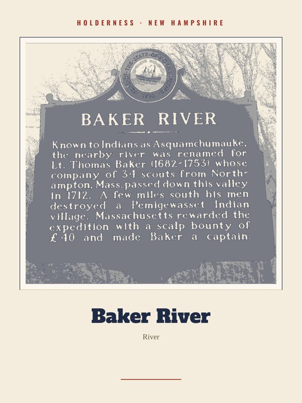 Holderness Baker River Landmark Print artwork detail