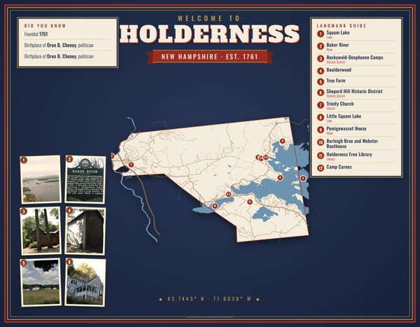 Holderness Map Placemat artwork detail