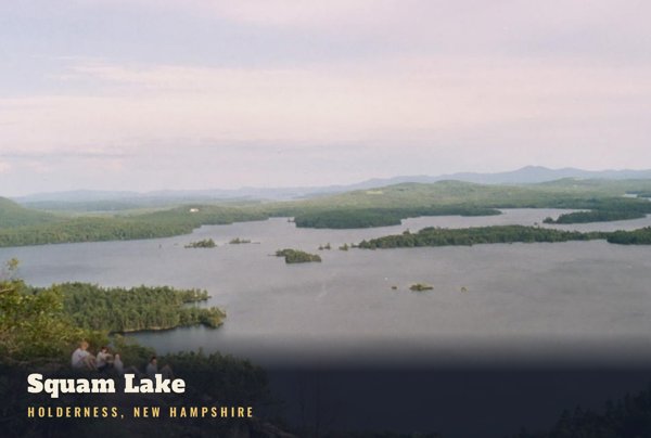 Holderness Squam Lake Postcard artwork detail