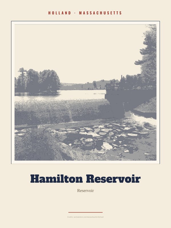 Holland Hamilton Reservoir Landmark Print artwork detail