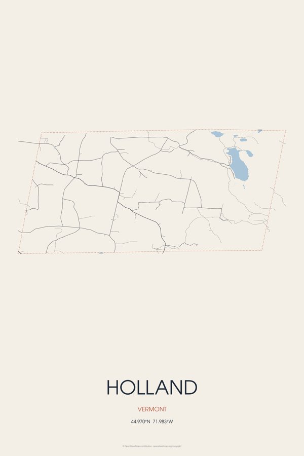 Holland Street Map Poster · Linen artwork detail