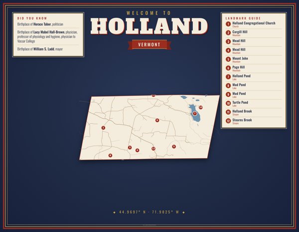 Holland Map Placemat artwork detail