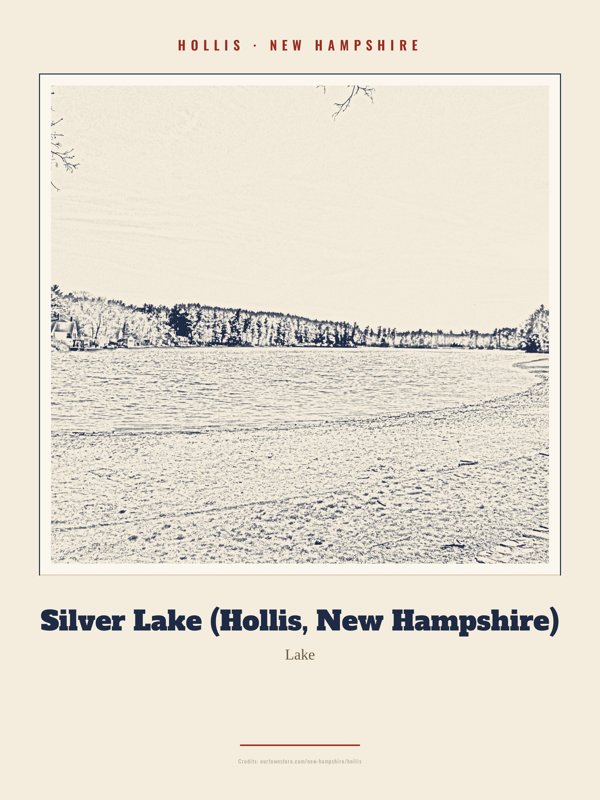 Hollis Silver Lake (Hollis, New Hampshire) Landmark Print artwork detail