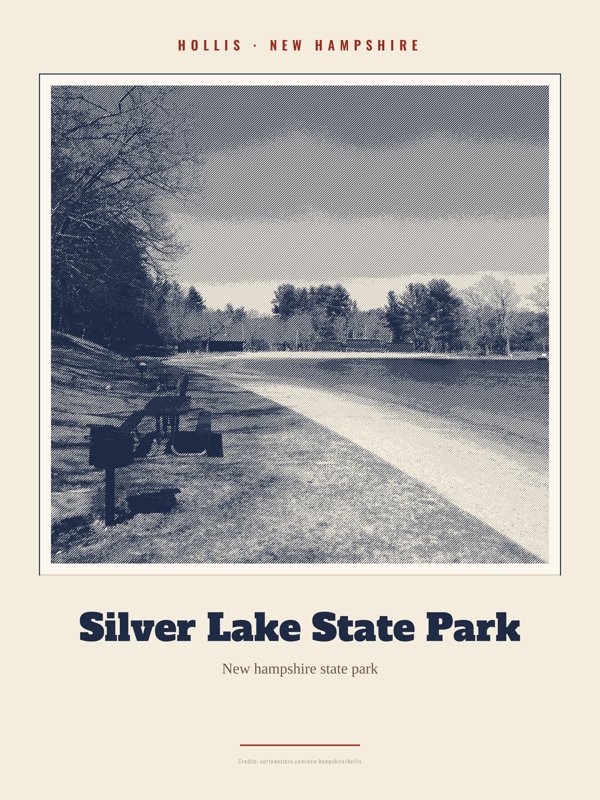 Hollis Silver Lake State Park Landmark Print artwork detail