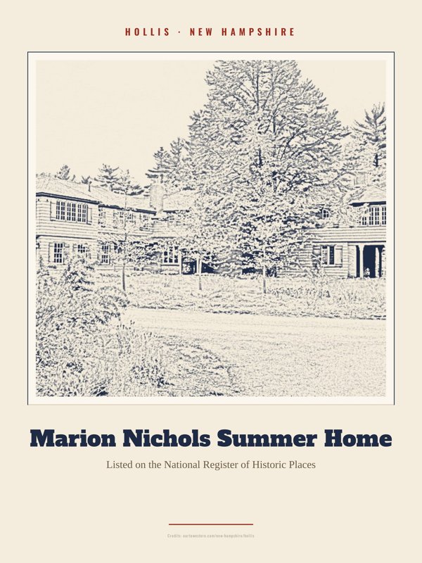 Hollis Marion Nichols Summer Home Landmark Print artwork detail