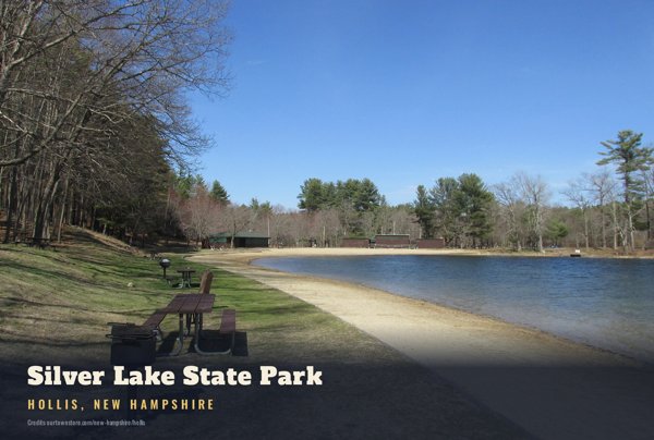 Hollis Silver Lake State Park Postcard artwork detail