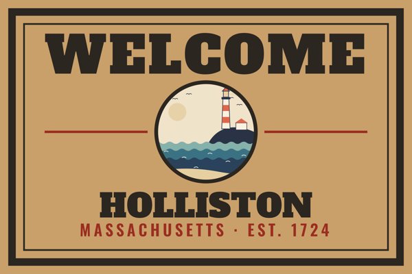 Holliston Welcome Doormat artwork detail