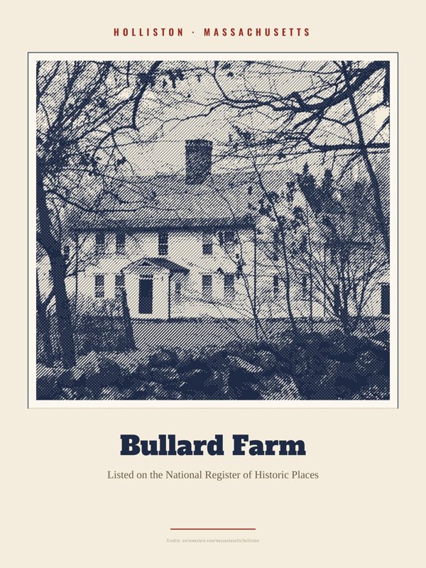 Holliston Bullard Farm Landmark Print artwork detail