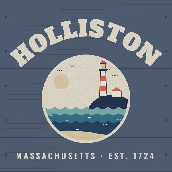 Holliston Hometown Wood Sign artwork detail