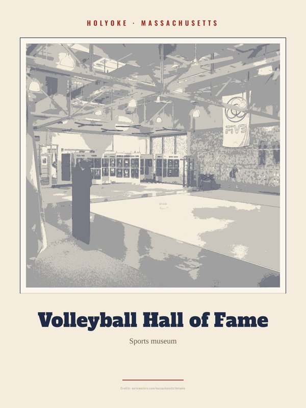 Holyoke Volleyball Hall of Fame Landmark Print artwork detail