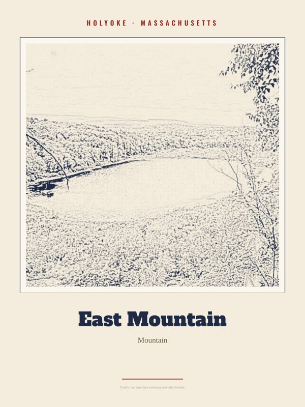 Holyoke East Mountain Landmark Print artwork detail