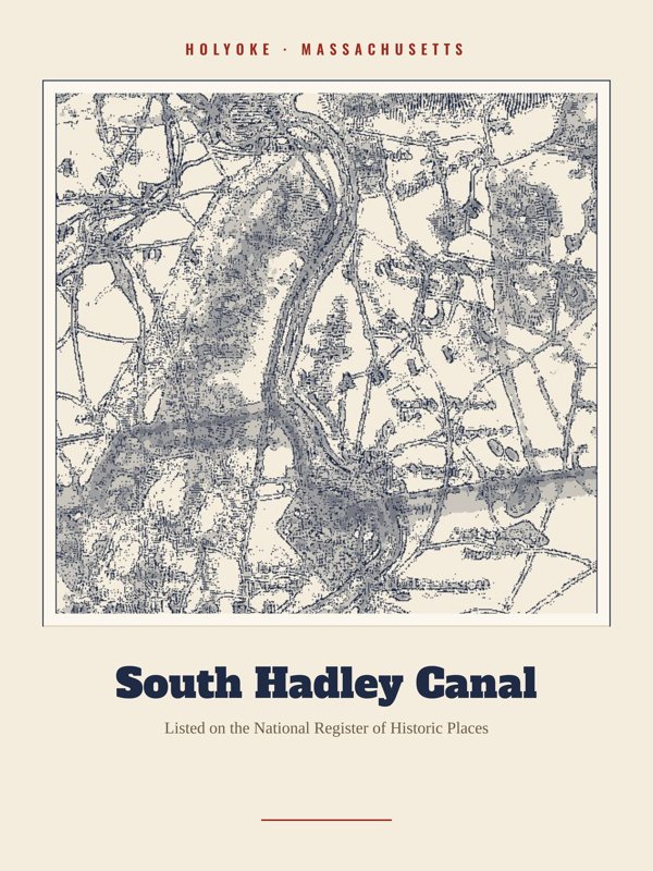 Holyoke South Hadley Canal Landmark Print artwork detail