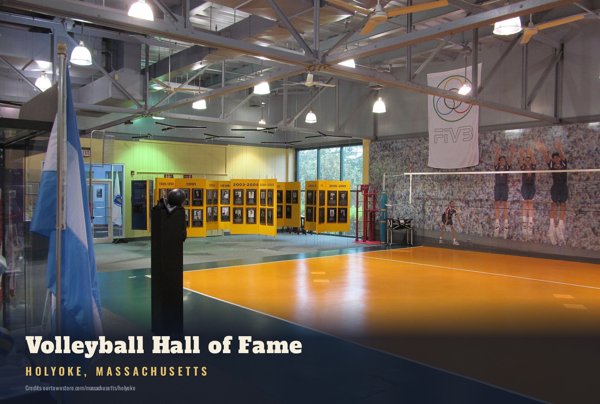 Holyoke Volleyball Hall of Fame Postcard artwork detail