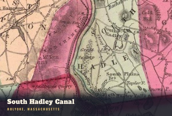 Holyoke South Hadley Canal Postcard artwork detail