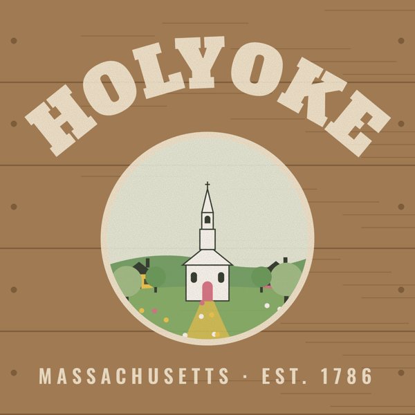 Holyoke Hometown Wood Sign artwork detail