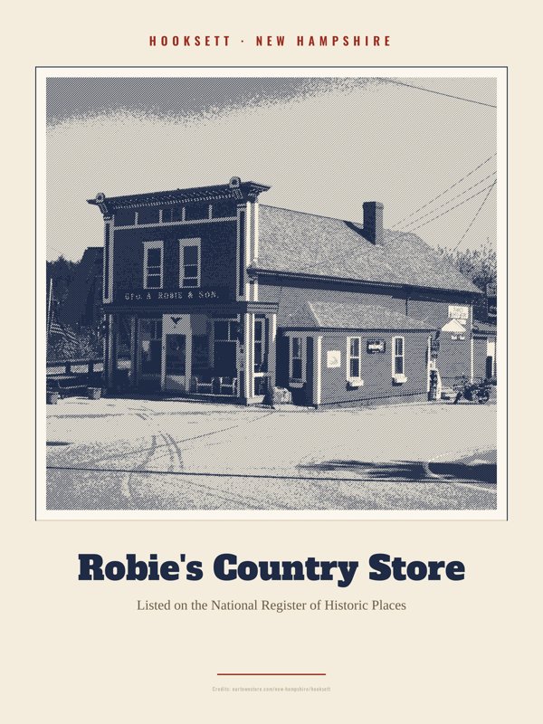 Hooksett Robie's Country Store Landmark Print artwork detail